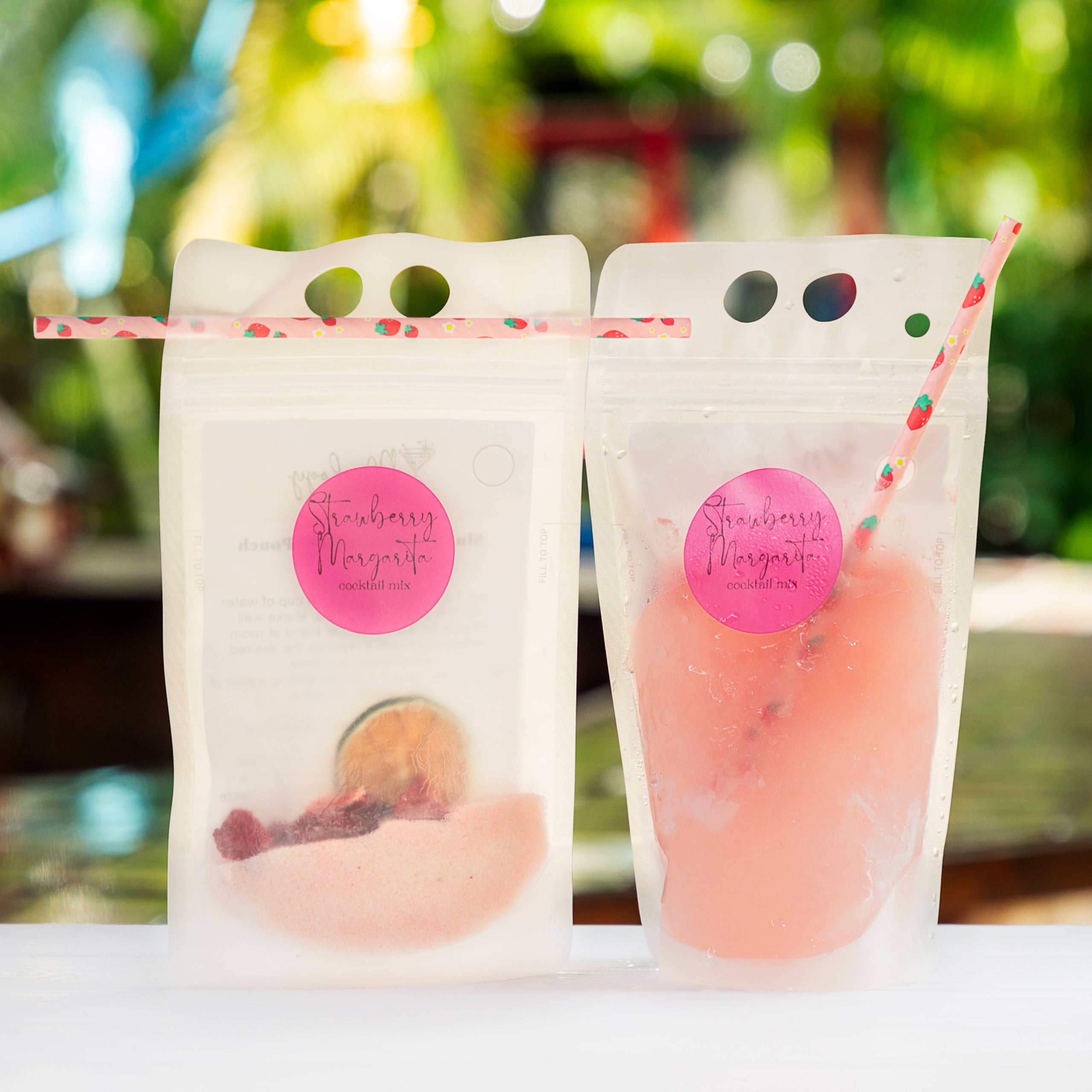 Slush Cocktail Pouches Strawberry Peach Cosmo